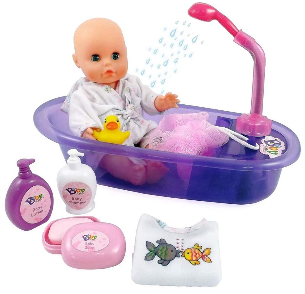 亚马逊热卖跨境电商娃娃婴儿童洗澡浴盆喷水仿真过家家喂奶玩具