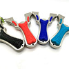 Slingshot stainless steel, massager, multicoloured street precise handle with flat rubber bands