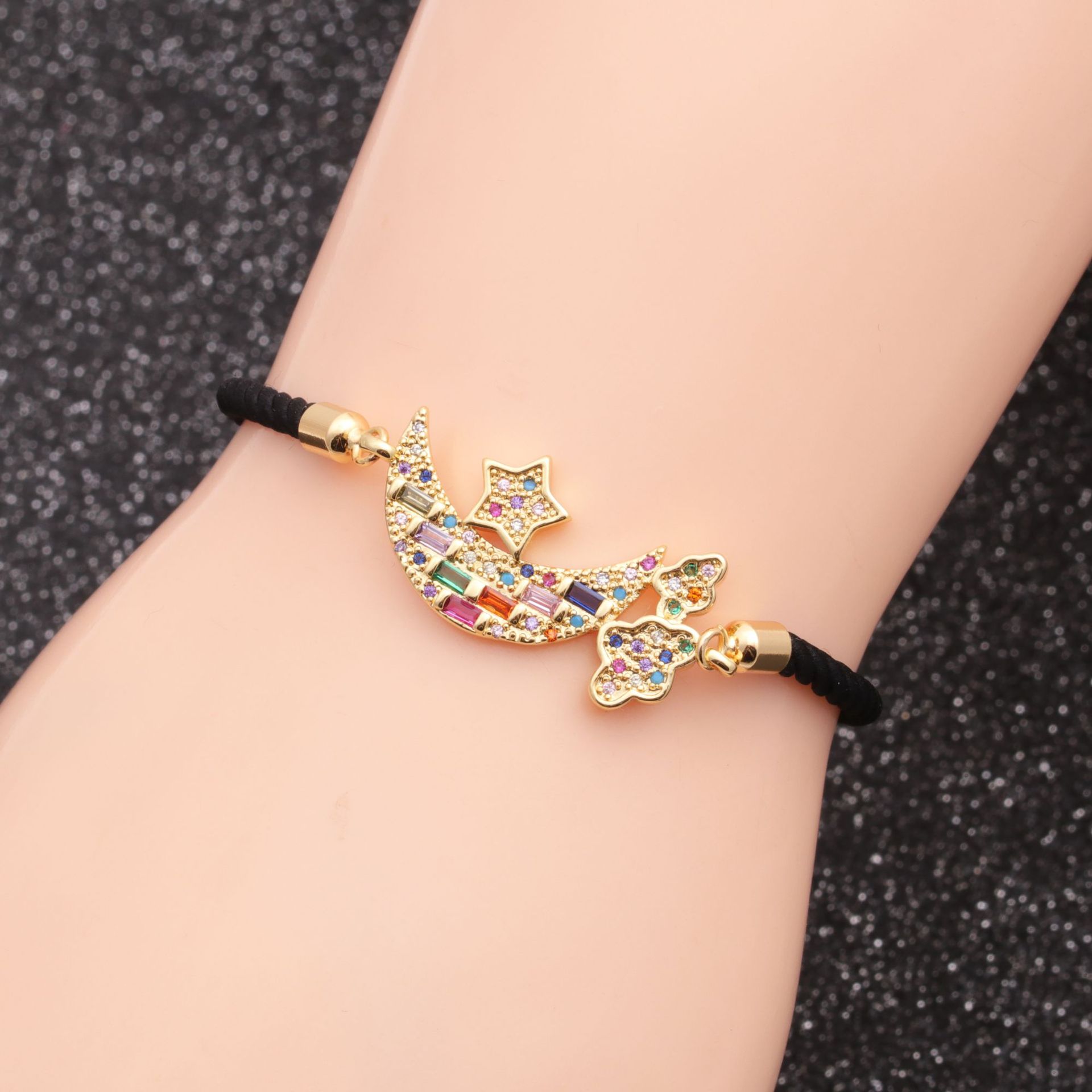 Bracelet Ajustable Bateau Pirate En Cuivre Micro-incrusté De Zirconium display picture 2