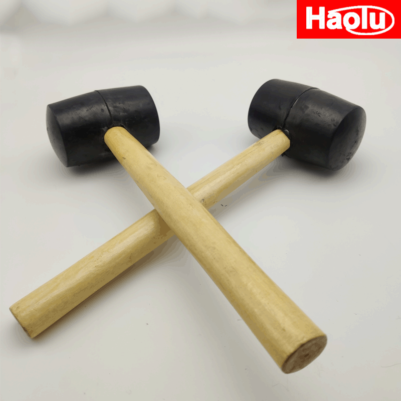 美式小号木柄黑色橡胶锤400克 安装锤子 瓷砖锤地板锤 橡皮锤榔头