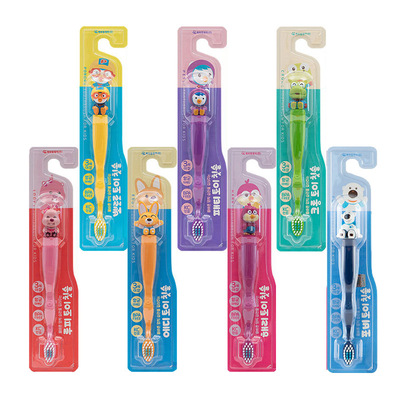 韩国进口 啵乐乐PORORO儿童牙刷 软毛3岁以上 2020新品 卡通图案|ru