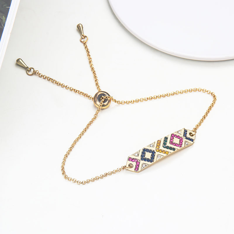 ethnic style colored gemstones diamond-studded devilu0027s eye couple bracelet