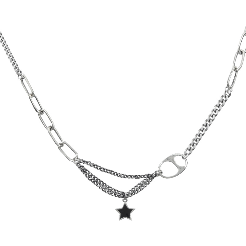 Korea Necklace Stars Retro Old Necklace Clavicle Chain Wholesale Nihaojewelry display picture 7