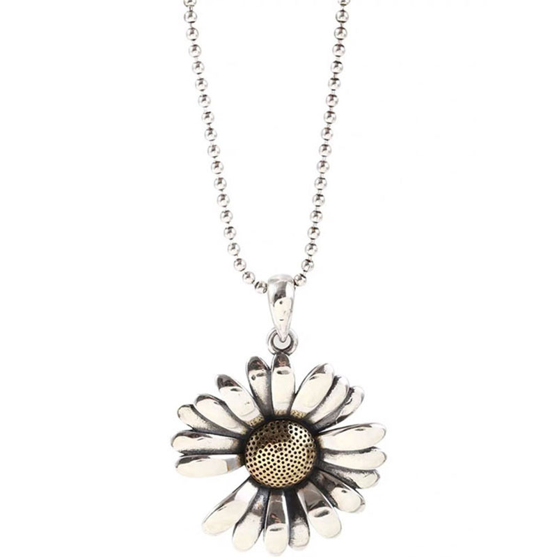 Fashion Daisy Pendent S925 Silver Necklace display picture 5