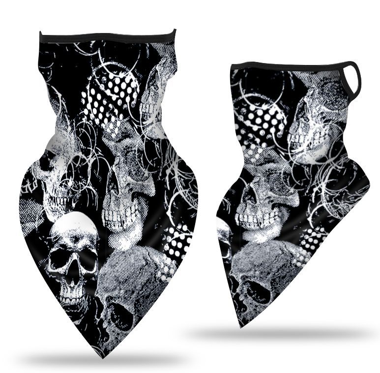 Oído-colgando triángulo bufanda hielo malla de seda máscara transpirable cuello cubierta al aire libre equitación pesca a prueba de viento protector solar cara toalla bufanda