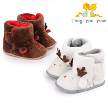 保暖冬季宝宝鞋子卡通圣诞婴儿鞋 婴儿软底学步鞋 2501