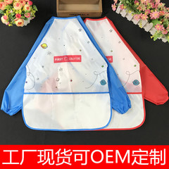 Customized OEM children's apron art painting kindergarten painting clothes waterproof smock baby wear backwards eating clothes