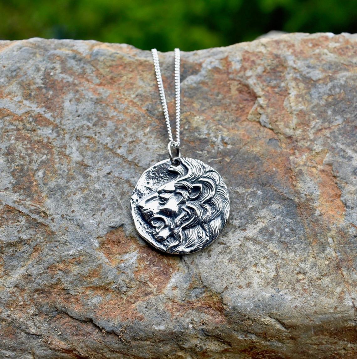 欧美时尚精品 专供饰品男士硬币吊坠泰银狮子头吊坠 复古钱币希腊男士项链 Fhsjp