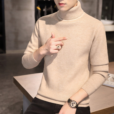 青少年纯色长袖毛衫2020秋季新款高档男士休闲简约毛衣
