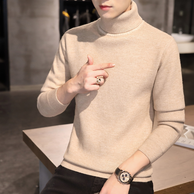 青少年纯色长袖毛衫2020秋季新款高档男士休闲简约毛衣