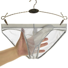 Junye Men's Transparent Elephant Nose Briefs Mesh Thin Bullet Separation Sexy Bag Briefs for Young Men