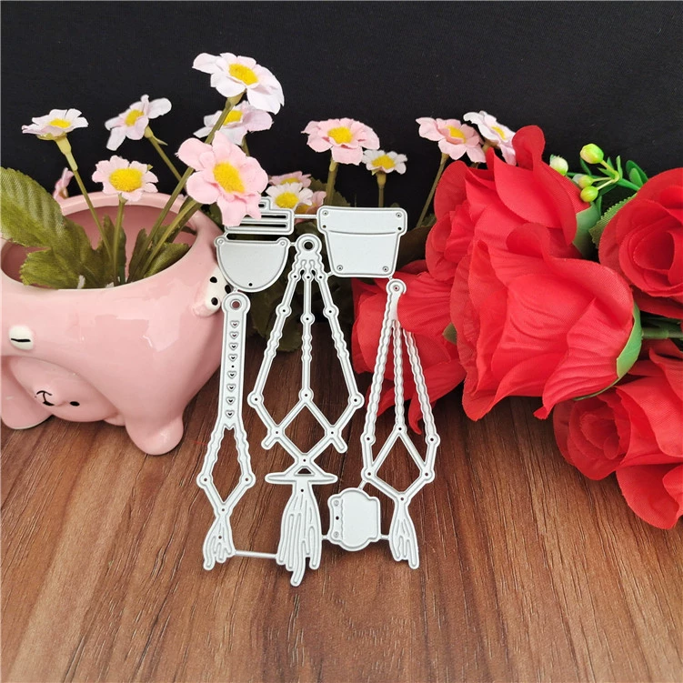 Металлический режущий штамп, handmade, подвесная корзина