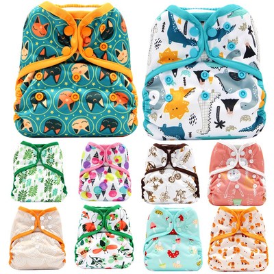 cloth diaper cover 婴儿尿裤罩 宝宝透气防水尿不湿可洗可调节|ru