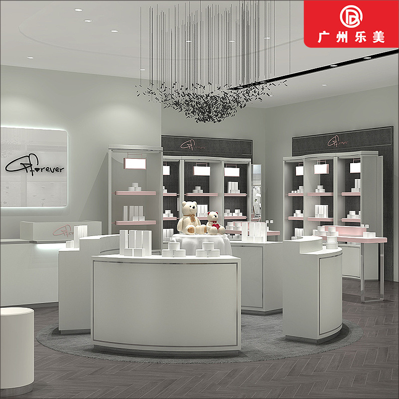 定制大型商场时尚化妆品展柜护肤品陈列柜中岛柜矮柜整店设计安装