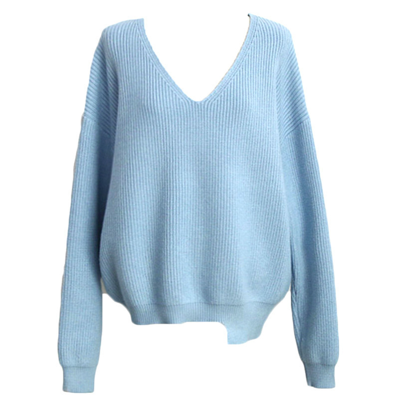 Suéter de Punto para Mujer, Otoño/Invierno 2025, Nuevo, para Comercio Exterior, Superventas en Amazon, Cuello en V, Hombros Descubiertos, Color Sólido image 6