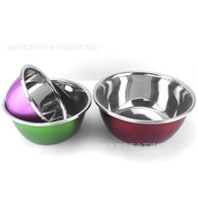 无磁加厚炫彩不锈钢调料缸 彩色三件套 料理洗菜盆厨具批发