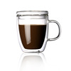 High -borosilic glass double -layer coffee cup with tea cup with lid office water cup water cup with handle tea cup