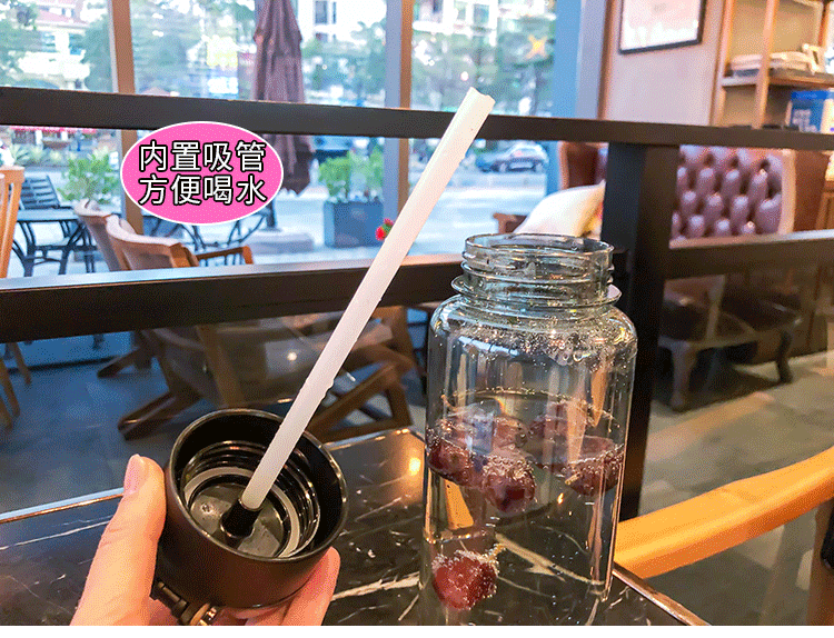 New Simple Straw Cup Sports Portable Transparent Water Cup Female Student Readily Cup Simple Tritan Plastic Cup display picture 6