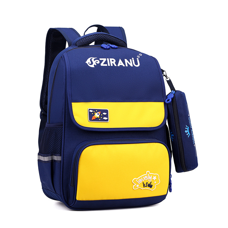 Natural Fish nuevo estilo británico de moda para niños mochila de la escuela primaria niños y niñas Grado 2-5 mochila impermeable reducción de la carga