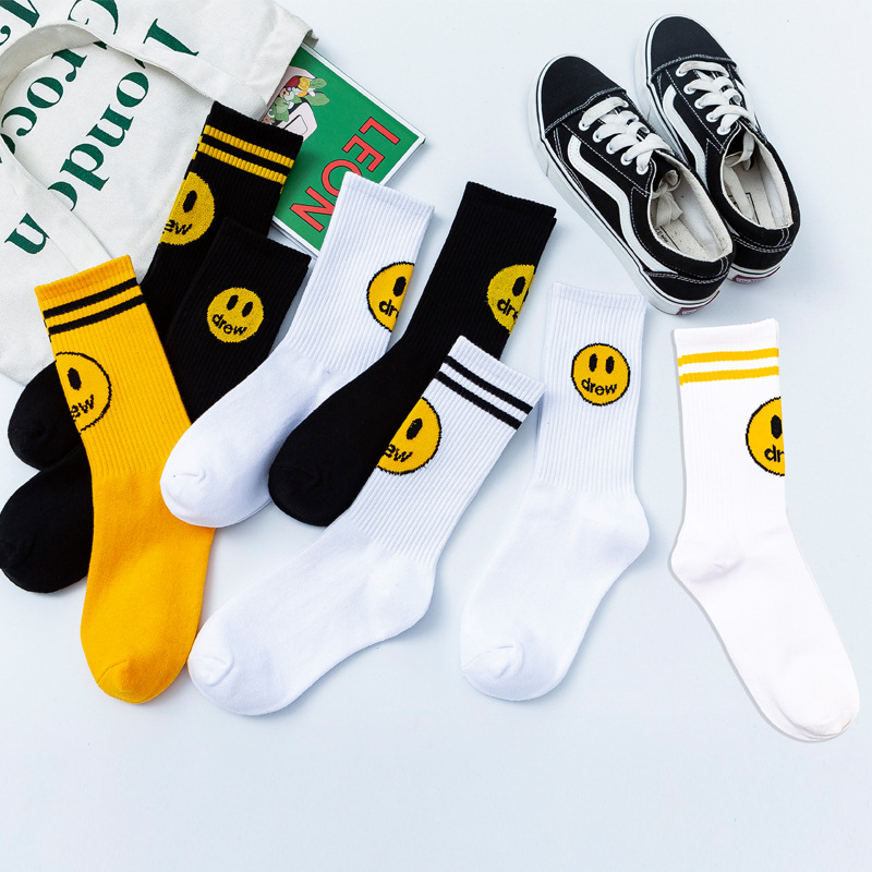 Unisex Casual Smiley Face Nylon Cotton Crew Socks A Pair display picture 1