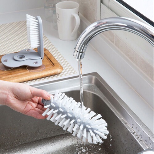 Luban generation suction wall-type lazy cup washing brush suction cup rotating plastic cup brush multi-functional cleaning brush cup washing brush
