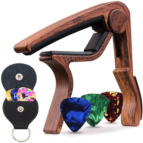 Folk guitar capo ukulele electric guitar clip Guitar capo free pick + pick clip