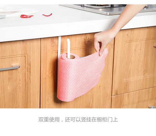 Kitchen paper towel rack, plastic wrap rack, storage rack, paper towel hanger, punch-free napkin rack, cabinet roll paper rack hanging