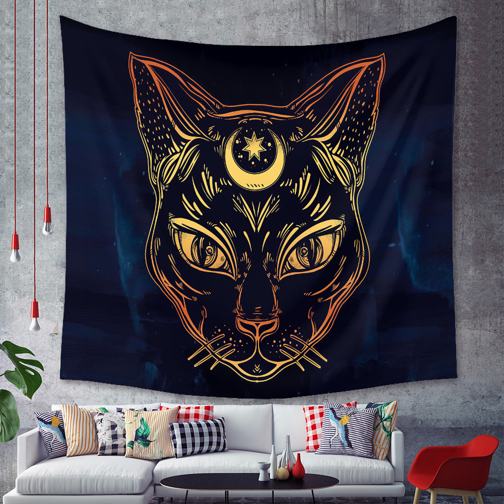 Fashion Black Cat Animal Tapestry Background Cloth Home Decoration Wholesale Nihaojewelry display picture 11