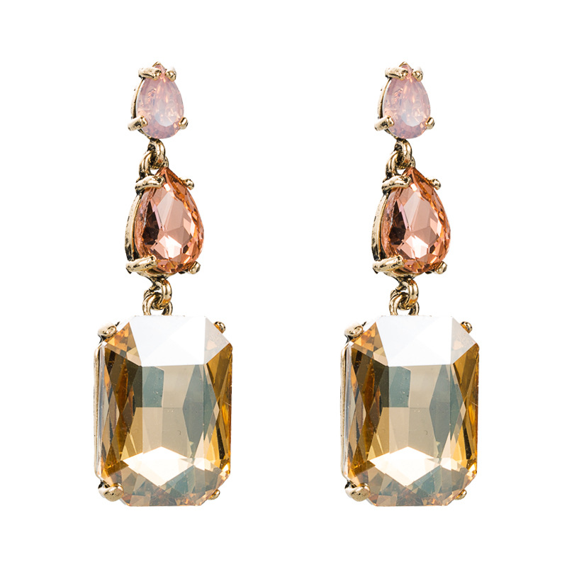 Fashion Geometric Diamond Alloy Artificial Gemstones Earrings display picture 8