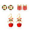 Earrings, small bell for elderly, Christmas set, suitable for import, 3 piece set