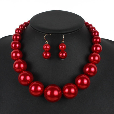 Manufactor Europe and America Foreign trade Jewelry Big pearl suit have cash less than that is registered in the accounts Necklace Earrings Two piece set wholesale