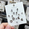 Accessory, silver needle, fashionable earrings, universal set, suitable for import, silver 925 sample