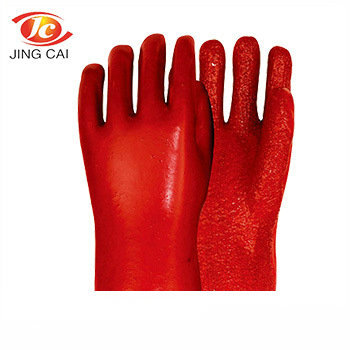 厂家供应 27cm毛巾布PVC手套 家用清洁PVC手套 发泡挂胶手套