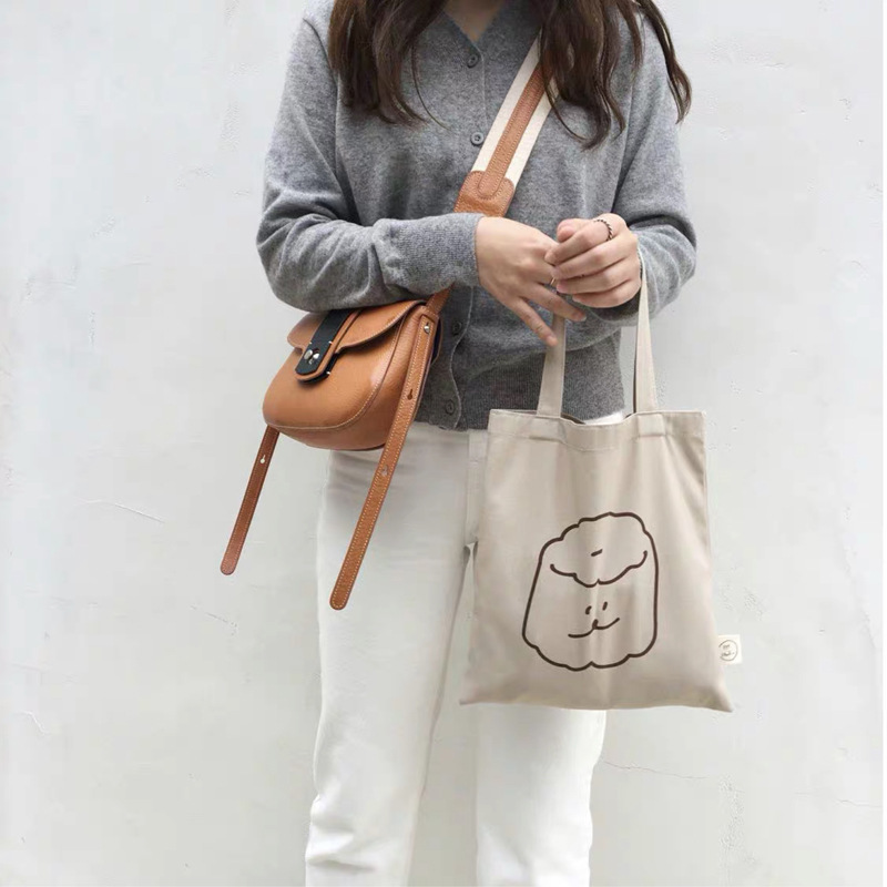 Korean ins Same Style Designer Niche Casual Mini Bag Cotton Cloth Bag Handbag Grocery Bag Small Bag