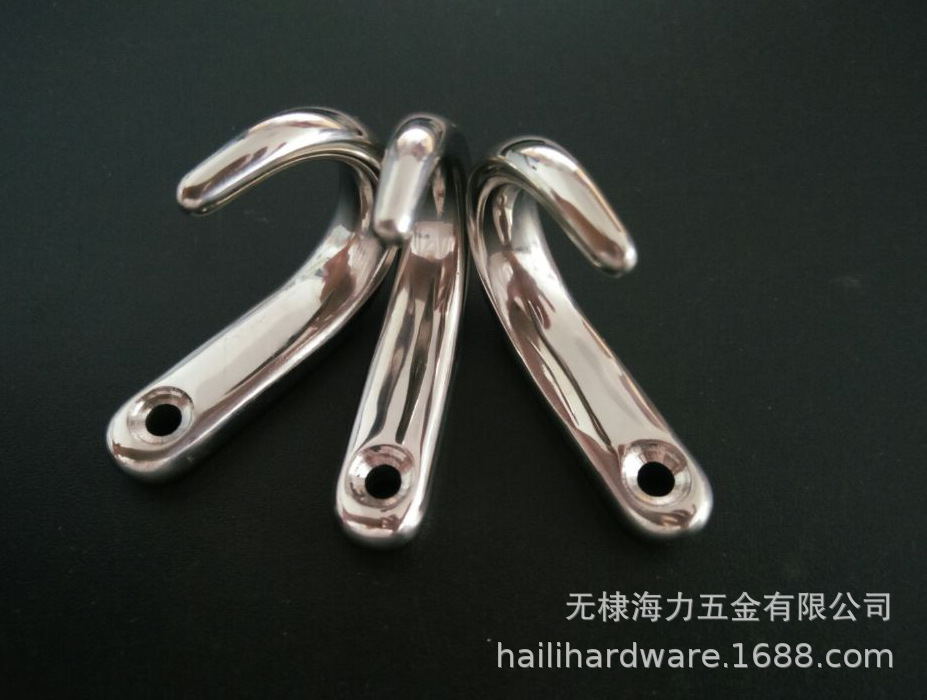 不锈钢316304316L挂钩弹簧钩衣帽钩单孔壁钩固定吊环游艇配件