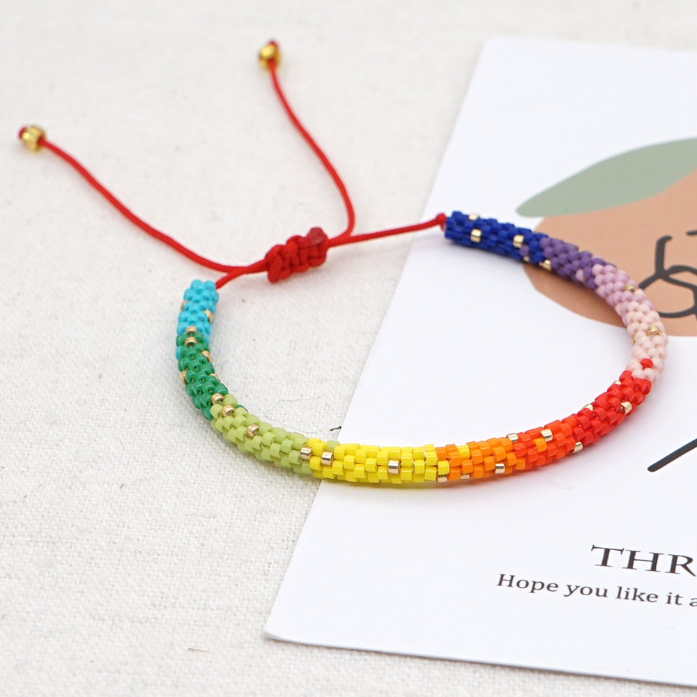5g Weight No Inlaid Inlay Material Bracelets Classification Anniversary, Business, Travel Occasion Geometric Pattern Unisex Gender Simple Style Style Bohemian Style Beaded Rainbow Bracelet 10
