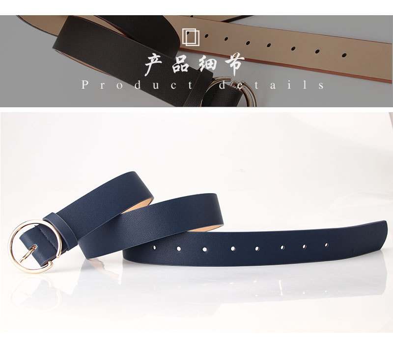 The New Ladies Letter Round Buckle Head Belt Simple Korean Pants Belt Fashion New Products Wholesale Nihaojewelry display picture 5