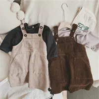 Corduroy Pinafore Dress for Kids, Body-Friendly Vest Style, Autumn Sleeveless, Sizes 95–130 cm