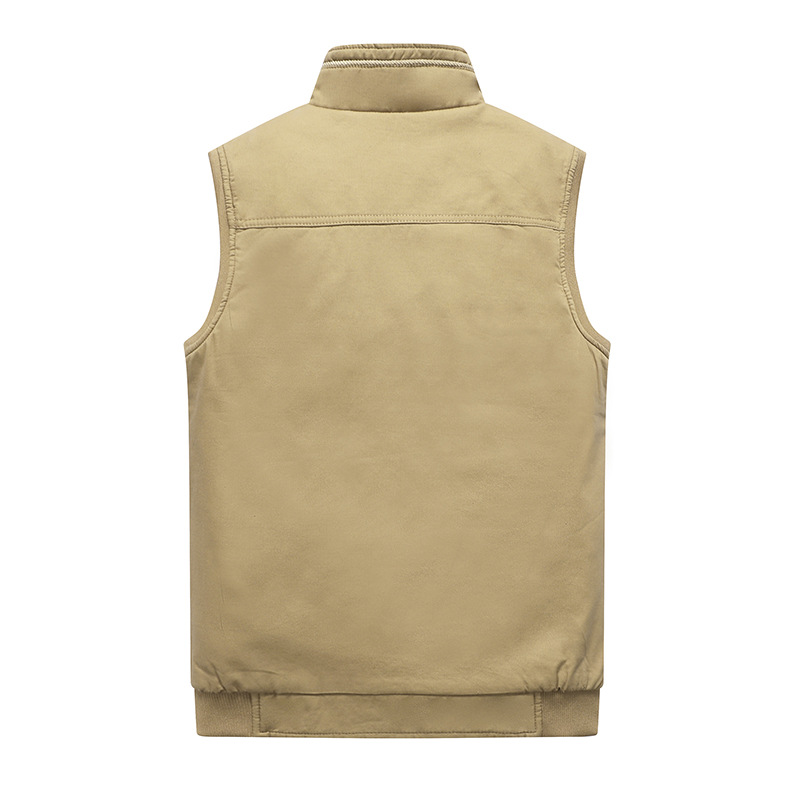 Cross-border nuevo otoño y el invierno casual forrado de lana Chaleco de los hombres de la Juventud más tamaño casual cálido cardigan stand collar chaleco al por mayor