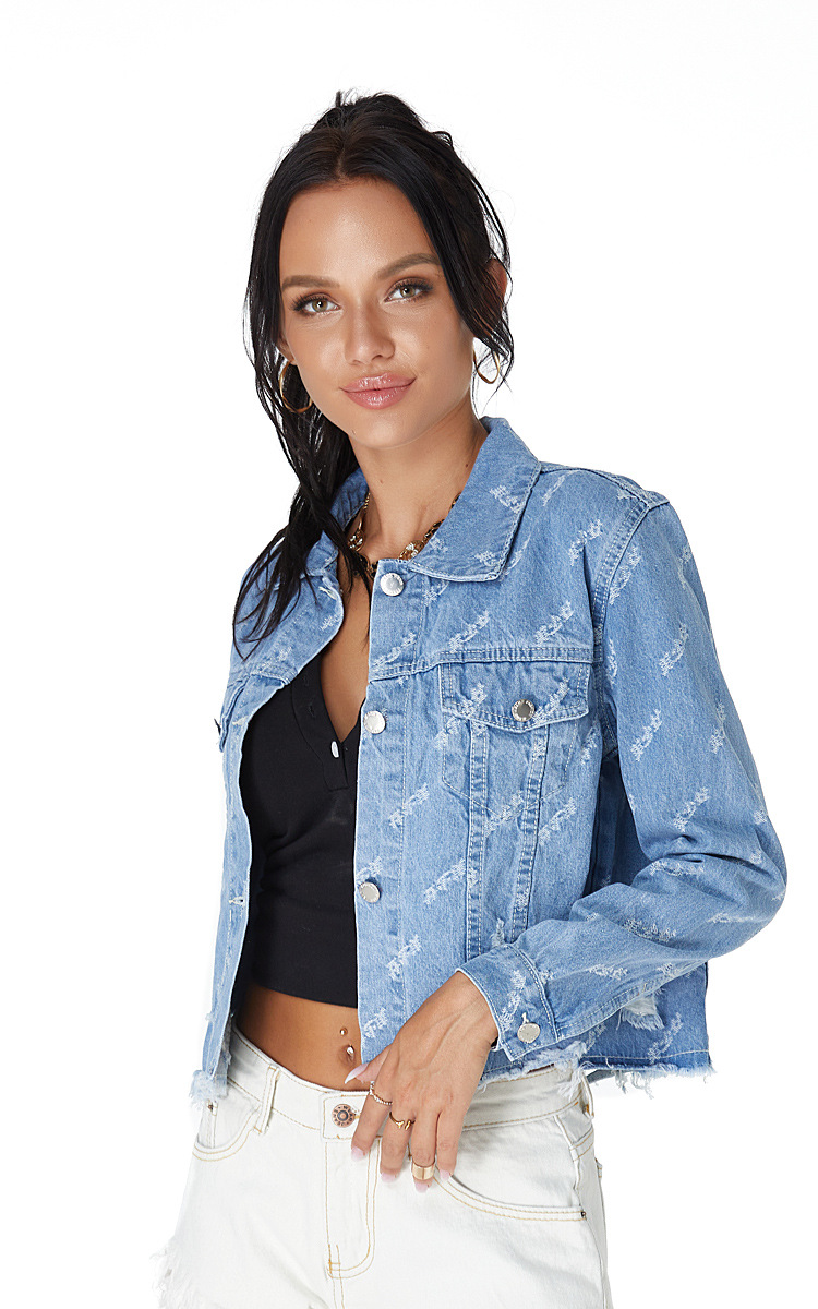 holes short denim jacket   NSSY9495