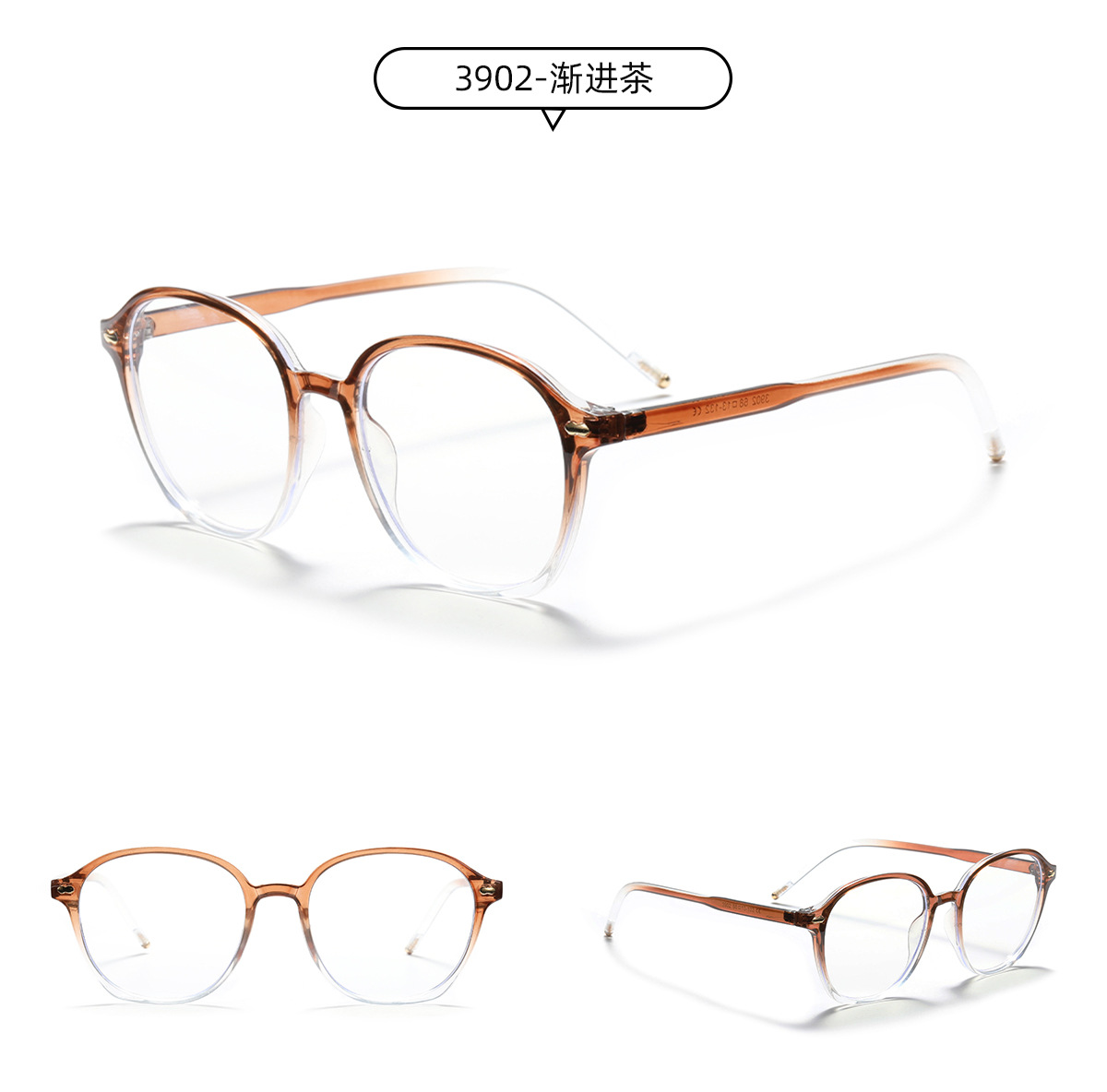 Comfortable   Round Blue Anti-blue Glasses Color Fashion Flat Glasses display picture 6