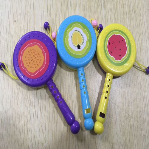 New Creative Children's Toy Fruit Shaking Drum Hand Drum Night Market Stall Supply Dual-Sided Rattle Drum Infant