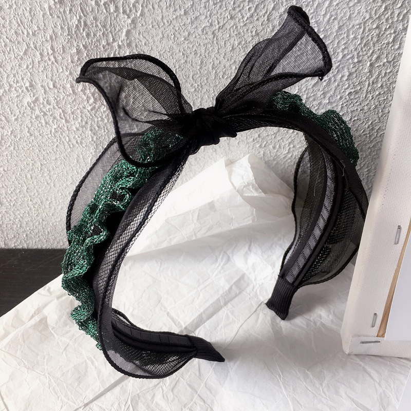 New Retro Fungus Blanking Organza Rabbit Ears Simple Hair Hoop Suppliers China display picture 6