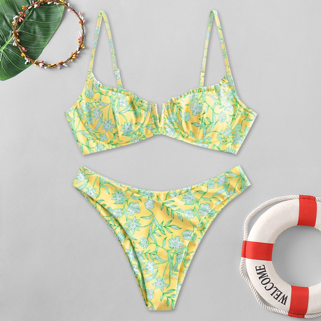 sexy printed split bikini swimsuit  NSHL2216