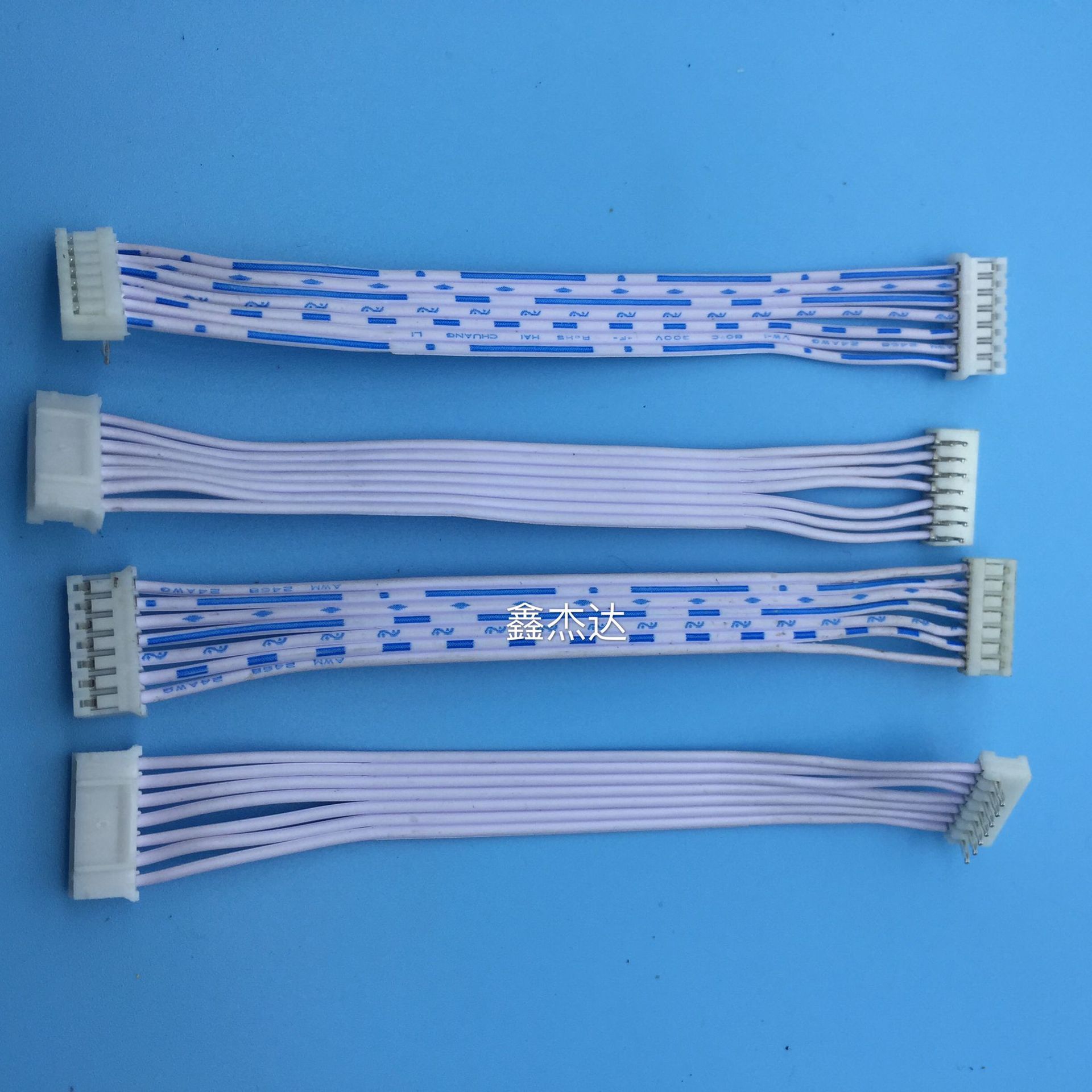 ph/2.0 蓝白排端子线 单/双头xh/2.54 对接连接端子 2468排线端子