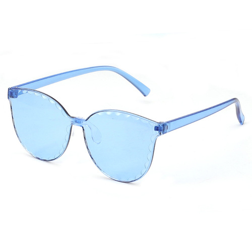 New-style children's frameless one-piece jelly-style transparent sunglasses—European and American candy-colored, all-in-one multi-color lens sun glasses