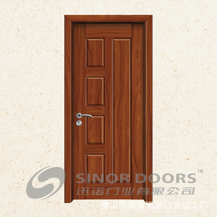 Puerta de madera interior de la industria de la puerta de Sunuo puerta de baño personalizada puerta de madera compuesta de madera de aluminio sin pintura puerta de madera muy estrecha