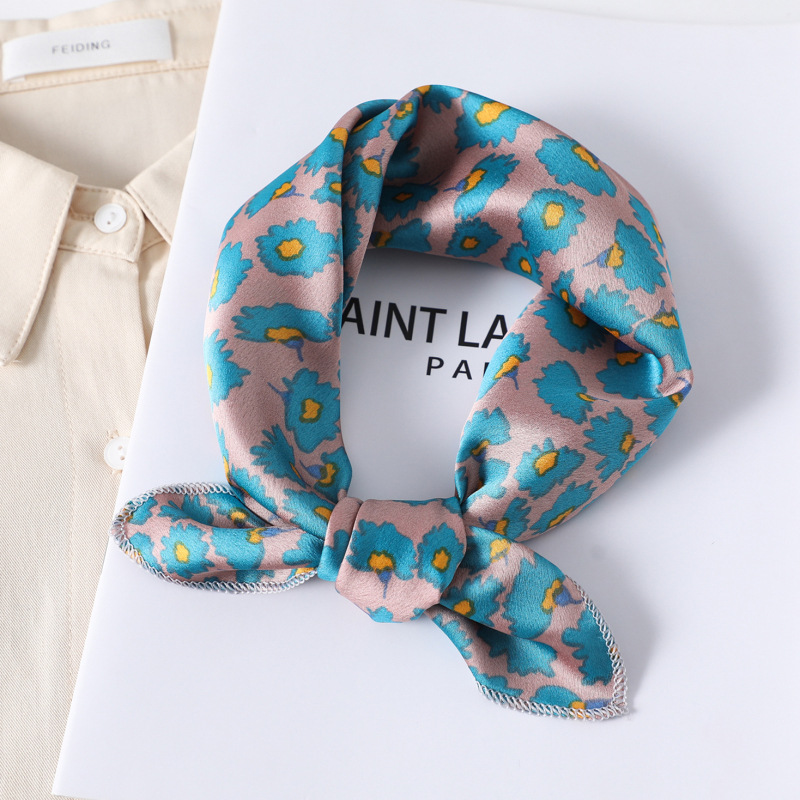 Polyester Material Women's Casual Korean Style Printing Polyester Silk Scarf