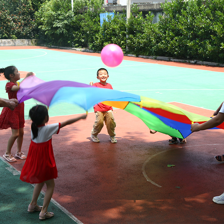 Early Education Outdoor Fun Rainbow Umbrella Children's Sports Sensory Training Equipment Outside Kindergarten Parent-Child Interactive Teaching Toys