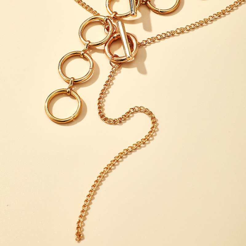 Hip-hop Long Buckle Circle Necklace display picture 3